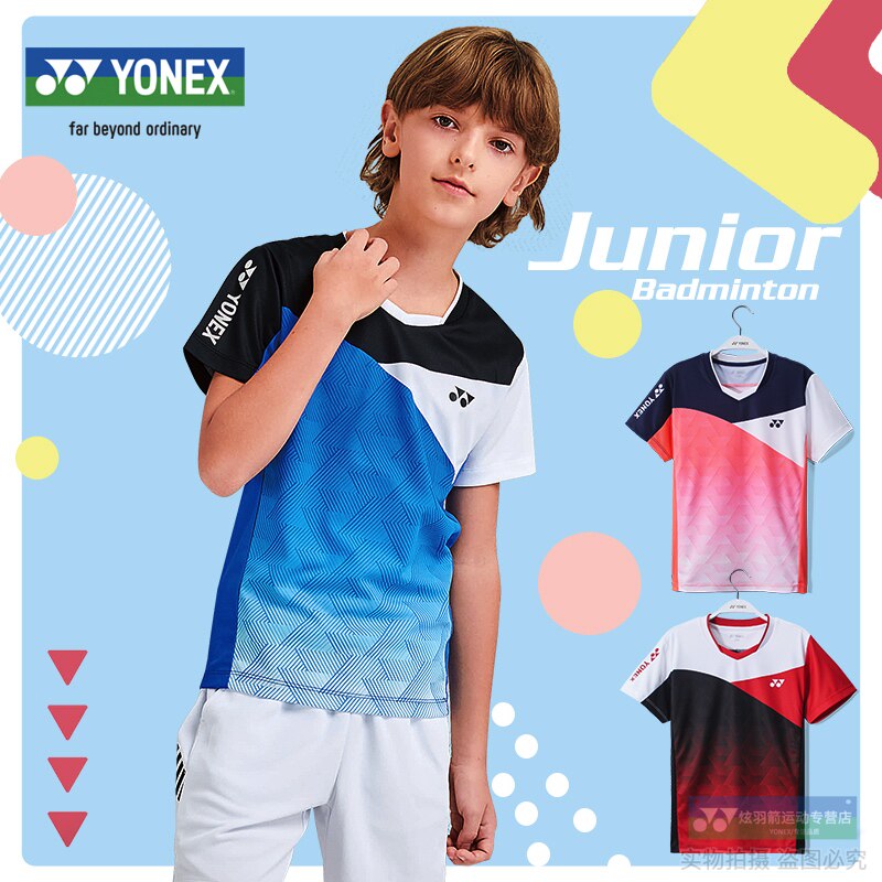 Yunix kids badminton suit yy boys and girls Children's Jersey primary and secondary school students quick-drying sports short sleeves