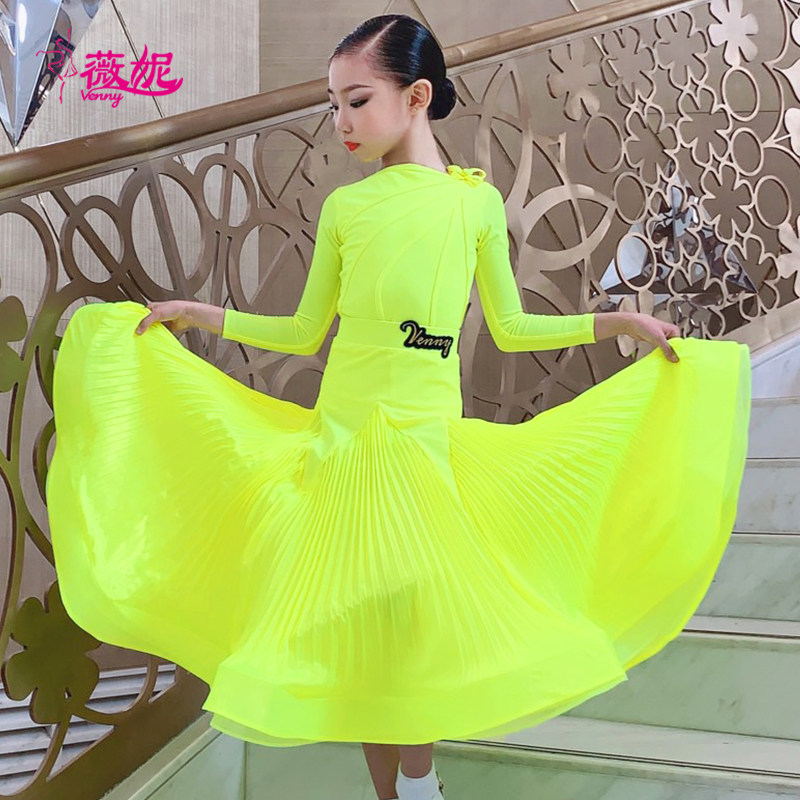 venny Verny Morden dance dress new national standard dance import Leica girl's split performance waltz dance dress-Taobao