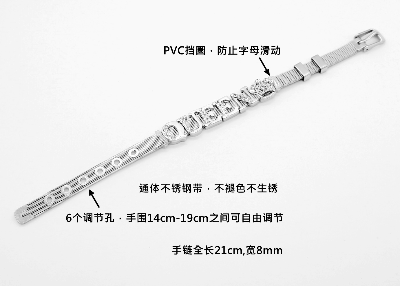 Handmade tùy chỉnh tiếng Anh vòng đeo tay tên tên cá nhân flash khoan vòng tay trang sức sinh viên quà tặng bạn gái món quà - Vòng đeo tay Clasp vòng đá phong thủy