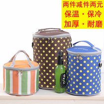 Round lunch box bag aluminum foil bowl lunch box insulation bucket Small bag cover waterproof large portable thickened with rice bag