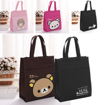 Primary and secondary school students waterproof canvas tote bag book bag tutoring bag cartoon school bag lunch box bag