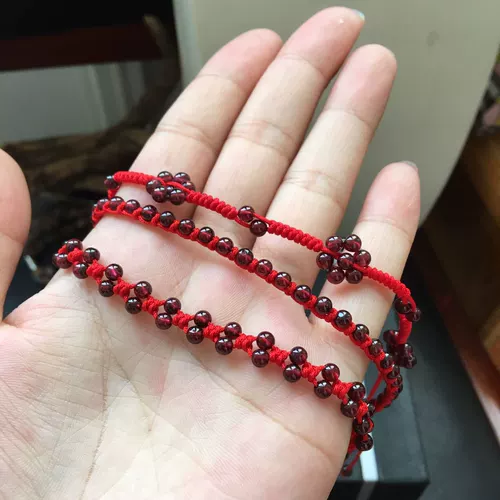 Оберег на день рождения, браслет из красной нити, аксессуар, натуральная вода, кварц из граната, агатовый плетеный модный универсальный браслет на ногу подходит для мужчин и женщин, простой и элегантный дизайн, подарок на день рождения