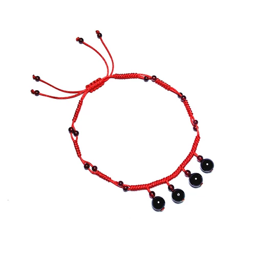 Оберег на день рождения, браслет из красной нити, аксессуар, натуральная вода, кварц из граната, агатовый плетеный модный универсальный браслет на ногу подходит для мужчин и женщин, простой и элегантный дизайн, подарок на день рождения