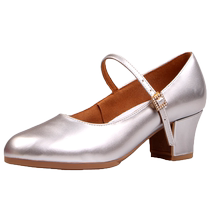 Dance Nuowi Xinjiang ethnic dance shoes for women soft sole shiny thick heel dance shoes social gold and silver modern dance square dance