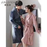 Мужской демисезонный фланелевый коралловый бархатный банный халат для влюбленных, флисовая удерживающая тепло осенняя пижама