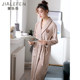 Flannel robe women's autumn and winter long bathrobe thin spring and autumn coral velvet pajamas long-sleeved dressing gown to keep warm