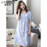 家乐芬 Пижама, летняя тонкая хлопковая длинная юбка, короткий рукав, большой размер, в корейском стиле