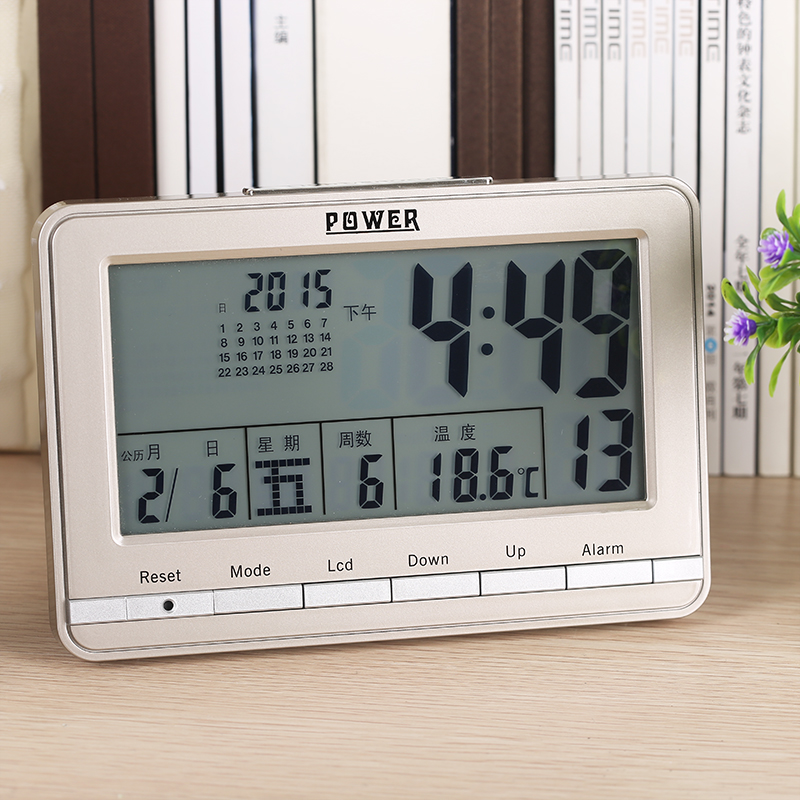 Overlord Perpetual Calendar with Night Light Temperature Snooze Silent Alarm Clock Multifunctional Office Grandfather Clock Voice Chime Clock