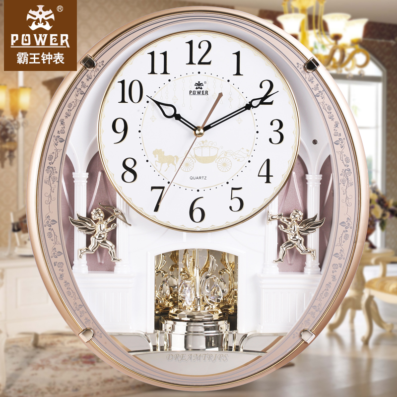 Overlord o'clock tick European music wall clock living room creative wall clock swing craft quartz clock art hanging watch