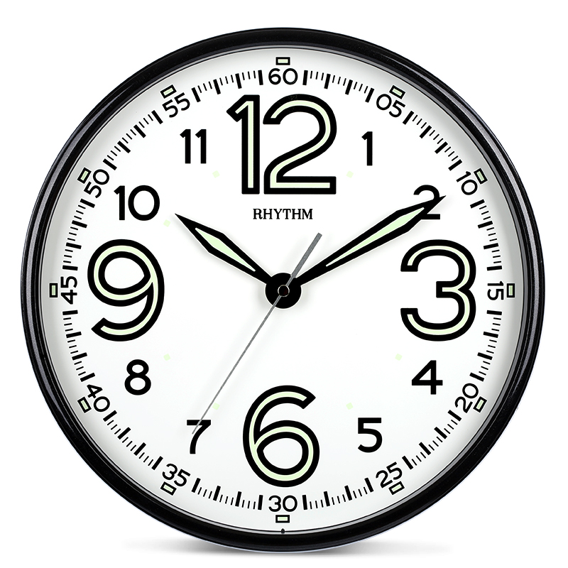 RHYTHM Lising 12-inch Living room hanging clock modern minimalist Home clock Big word luminous muted quartz clock