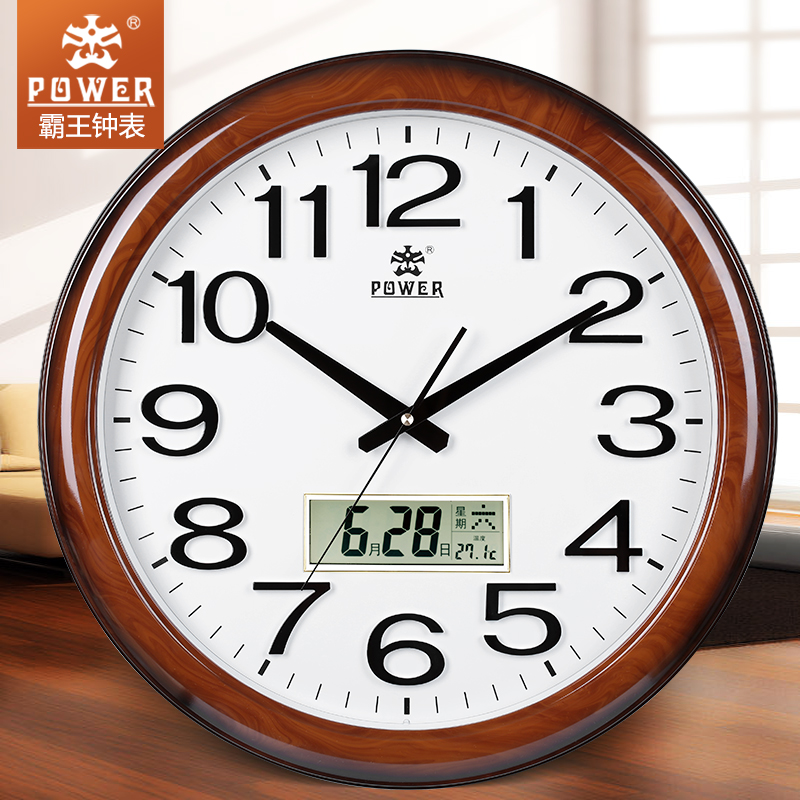 POWER overlord living room wall clock large quartz clock European retro creative clock Chinese round mute clock
