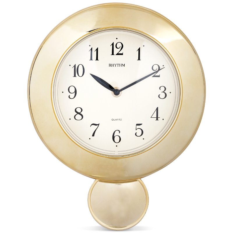 Japan Li Sheng wall clock Household living room simple fashion personality clock Gold creative pendulum clock Silent quartz clock