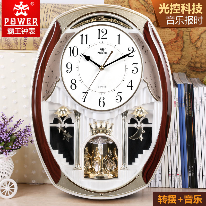 Overlord European watch silent wall clock Atmospheric household living room clock music whole point time quartz clock decorative table