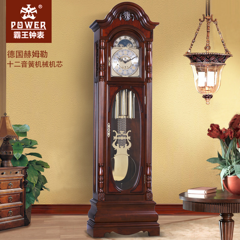 Overlord retro mechanical floor clock Hermler movement standing clock European-style living room clock hedgehog rosewood clock