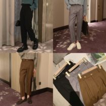 A tea and Agu tricolor autumn trousers mens straight loose Korean trend New hanging feeling Joker casual pants