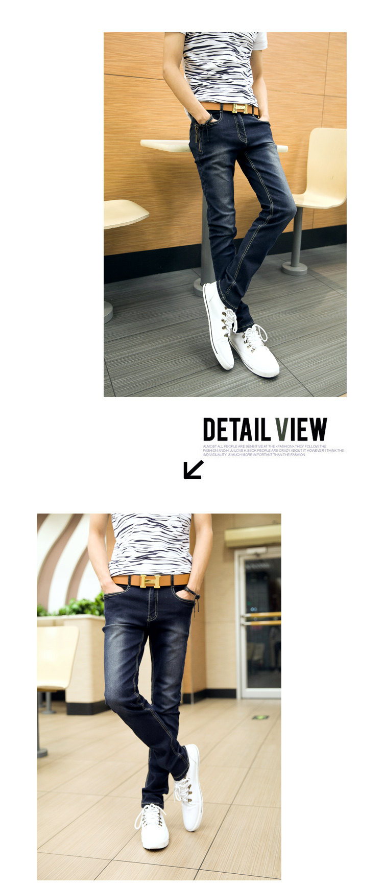 Jeans pour adolescent pieds Slim JOHNSON YUEDA - Ref 1462555 Image 12