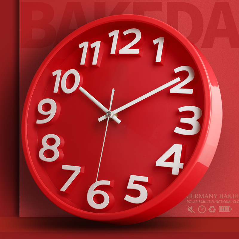 Bakoda silent clock three-dimensional creative wall clock living room wall watch quartz clock modern family fashion simple clock