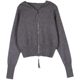 ເສື້ອຍືດສີເທົາສັ້ນ hooded double zipper sweater niche jacket sweater inner layering shirt top women's cardigan hoodie