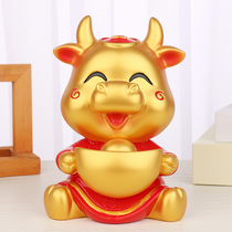 Make a Caijin Golden Bull Deposit Money Pot Childrens Anti-Fall Savings Jars Can Be Saved For Home Storage Money Cow Gas Punching Sky Pendulum Pieces