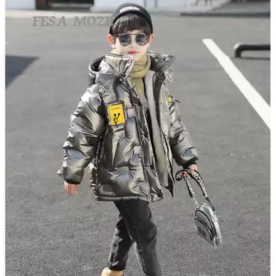 South Korea shiny boy down cotton coat 2021 spring new China big boy coat foreign style padded jacket