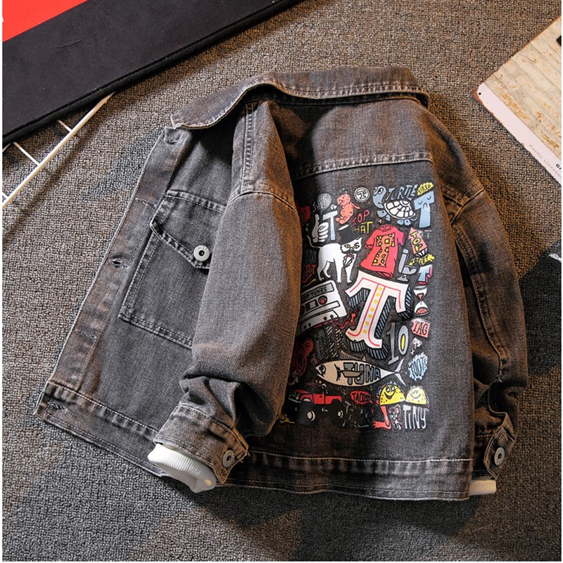 Korean boy's denim jacket thin section 2022 autumn new Western style big boy Korean version handsome jacket top