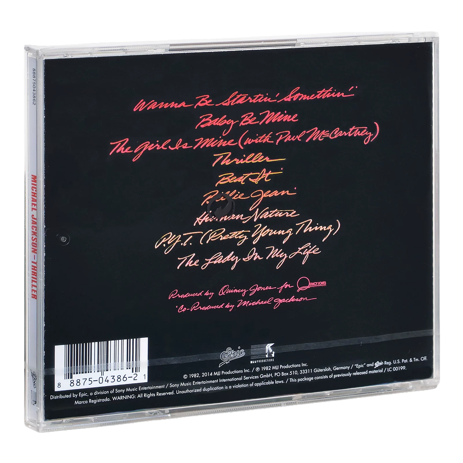 [Imported European version] Michael Jackson Thriller album CD
