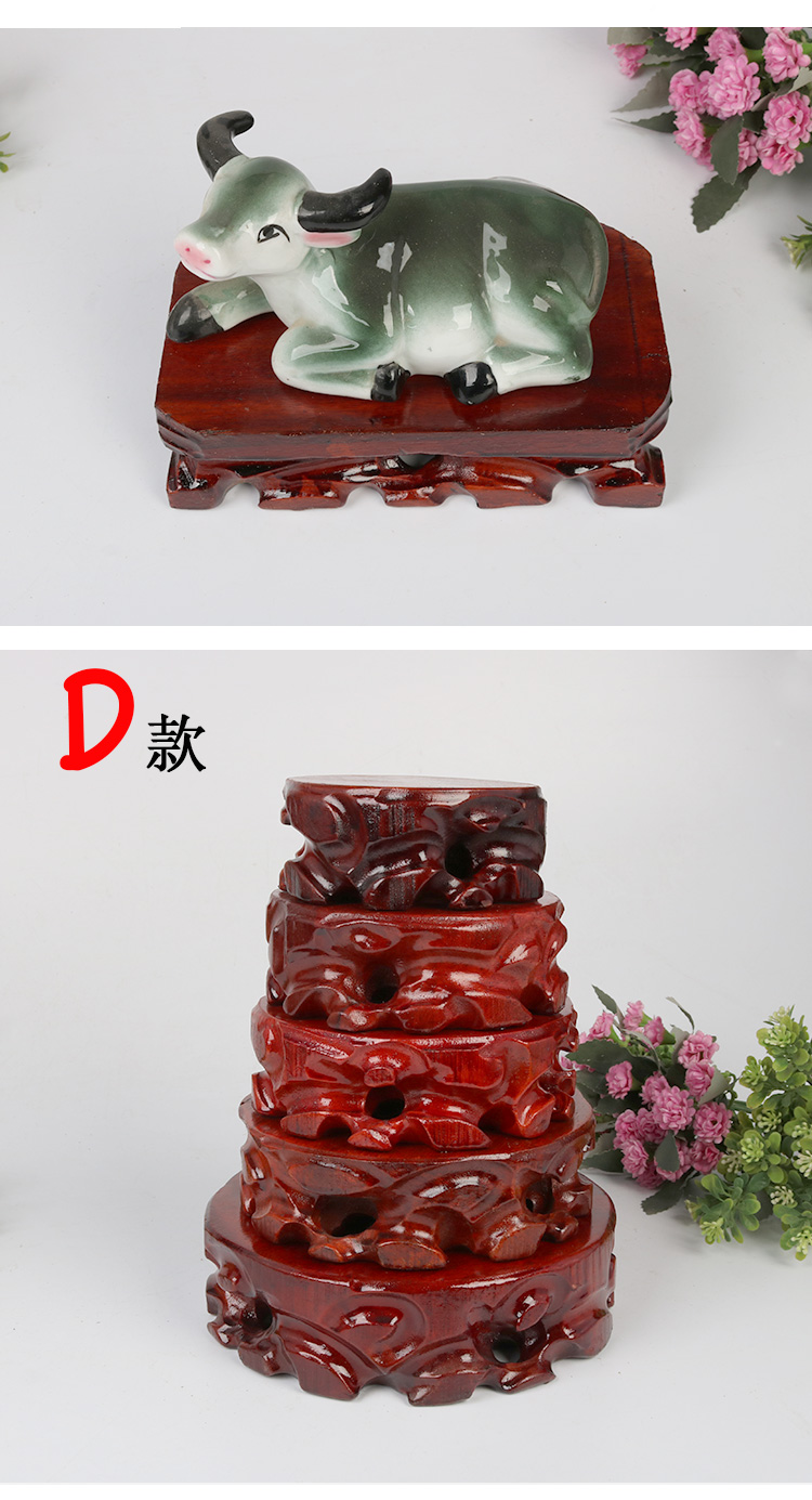 B505 Yuqi cơ sở đá rắn cơ sở gỗ hình chữ nhật không đều có thể được rãnh gốc khắc hoa chậu cơ sở trang trí cảnh quan - Trang trí nội thất cách trang trí phòng khách nhà vuông