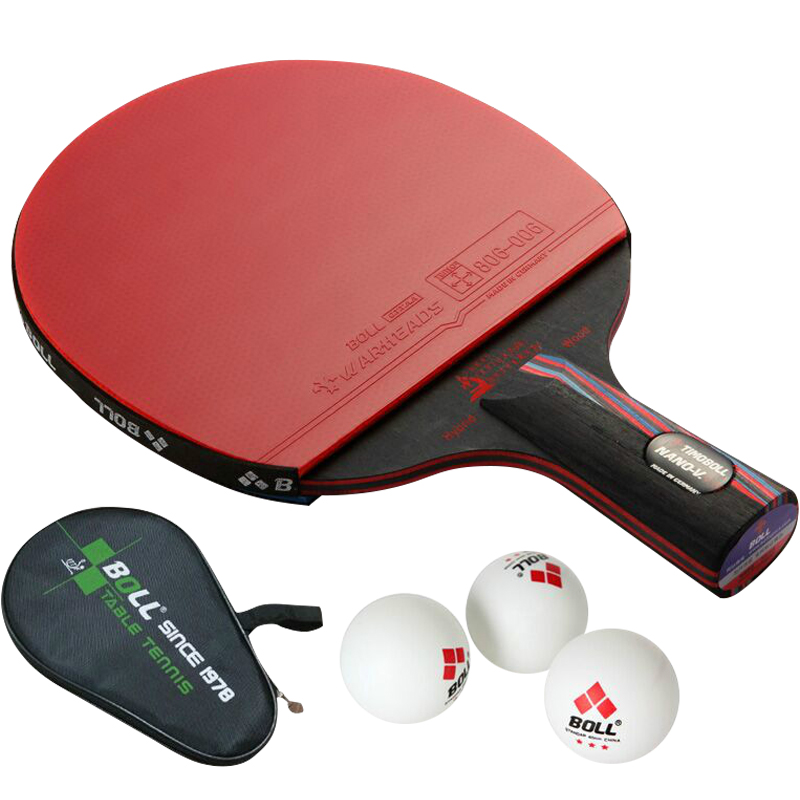 Beginner table tennis racket bottom plate pp straight flapping horizontal pat BOLL red black carbon king single beat suit boll 9 8