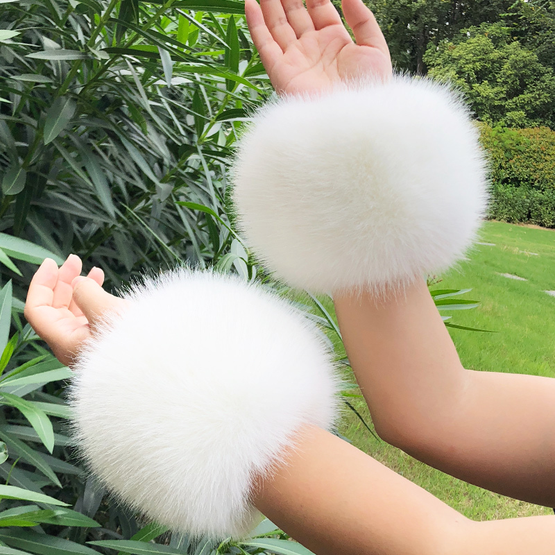 Faux Fur Cuffs, Eco-Friendly Warm Sleeve Covers, Gloves, Faux Fox Fur Wrist Protectors, Wrist Bands, Fake Sleeves, Sleeve Tubes