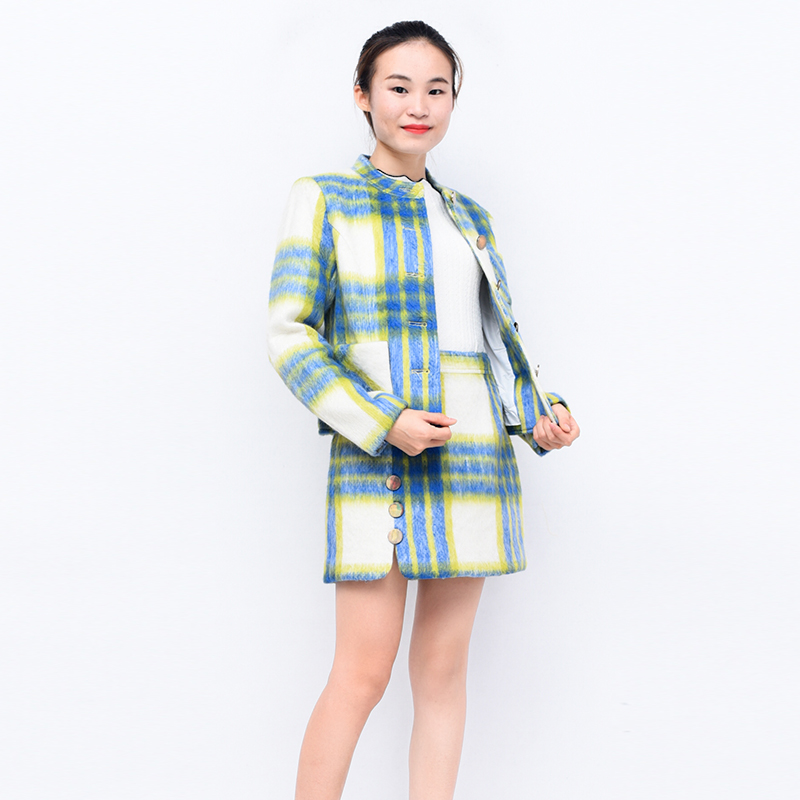Bộ đồ len bên ngoài nữ mùa thu đông AF6283 thời trang nữ thanh lịch túi khí hông váy ngắn váy len hai mảnh - Áo Hàn Quốc