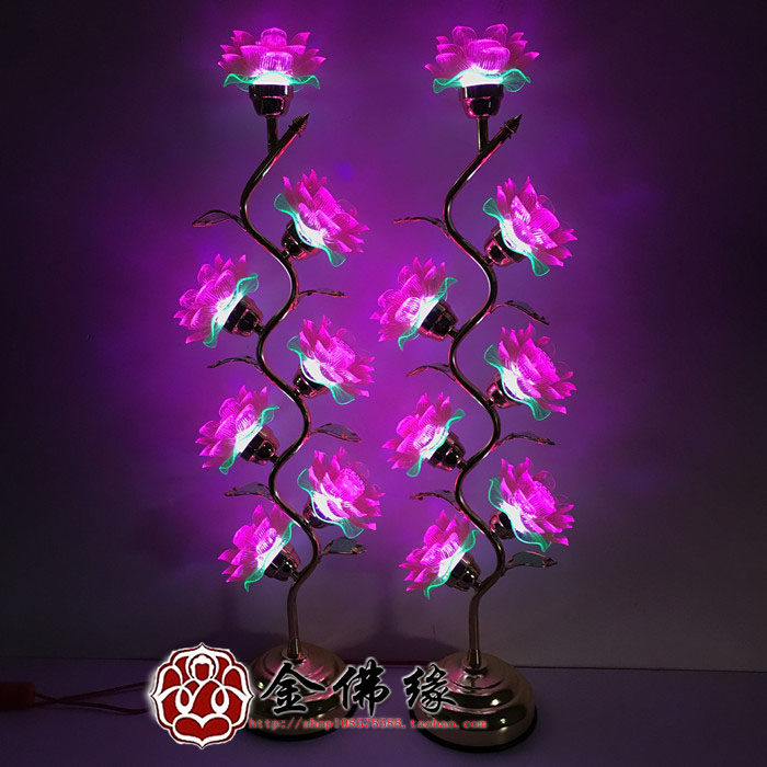 Seven-pin LED colorful crystal lotus lamp for Buddha lamp Buddha for lamp Buddha lamp Everbright lamp Lotus lamp