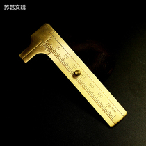 Text Play Tool Caliper Brass Cursor Pure Copper Mini small Carruler Buddha Pearl Walnut Moon Jewelry Jade portable