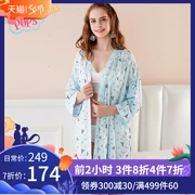 Bodypops nữ thoải mái in phần dài dịch vụ tại nhà áo ngủ váy ngủ nữ đồ ngủ nữ BCGN812A11 - Night Robe