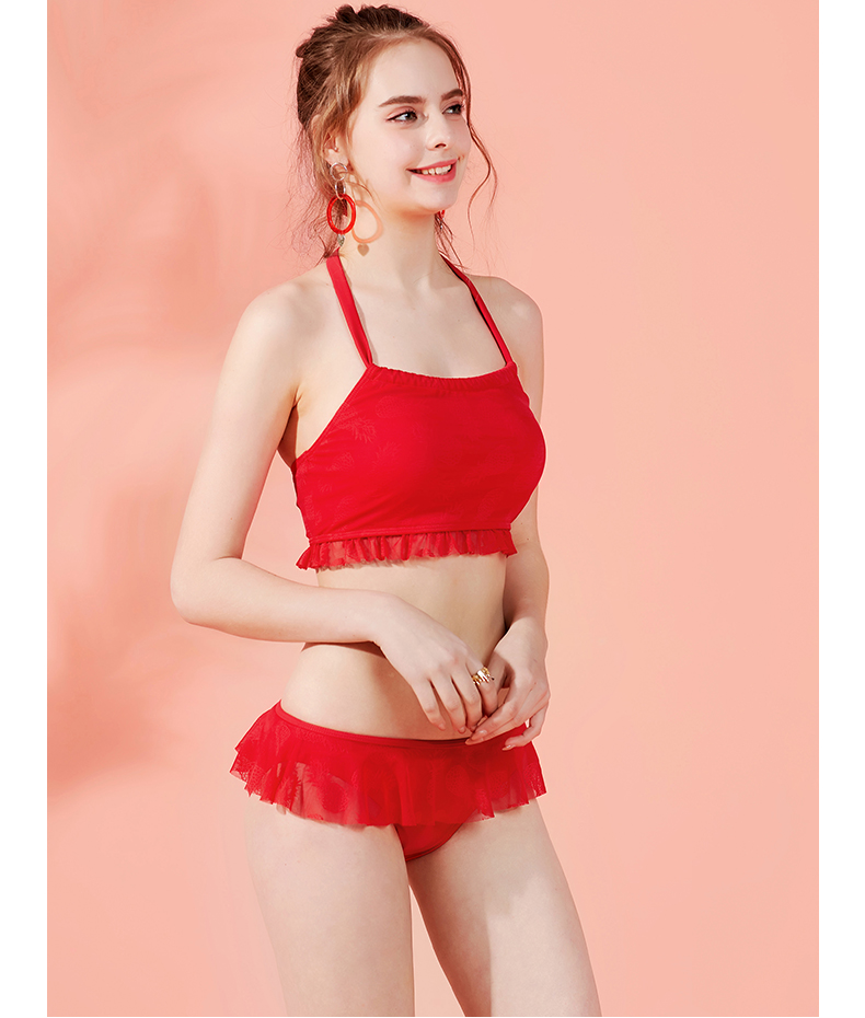 Bodypops cô gái dễ thương ren tam giác chia áo tắm spa nữ BCAR823AB1 - Bộ đồ bơi hai mảnh 	các kiểu đồ bơi 2 mảnh	