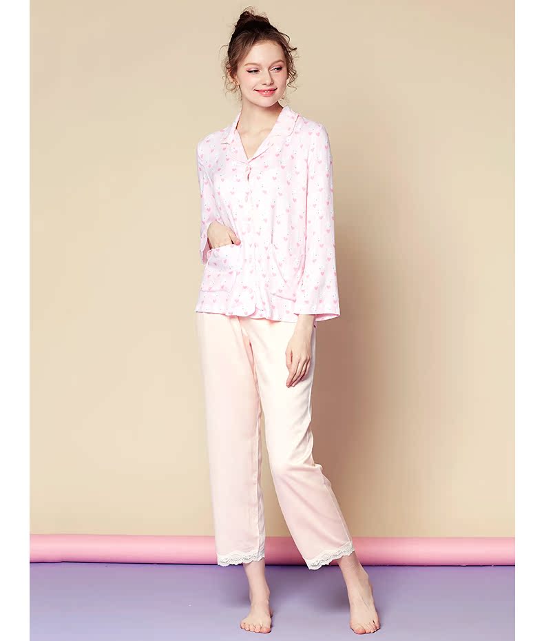 Bodypops mùa thu ngọt ngào dễ thương thoải mái đồ ngủ phụ nữ mùa thu và mùa đông BCYH789T21 quần short nam kaki
