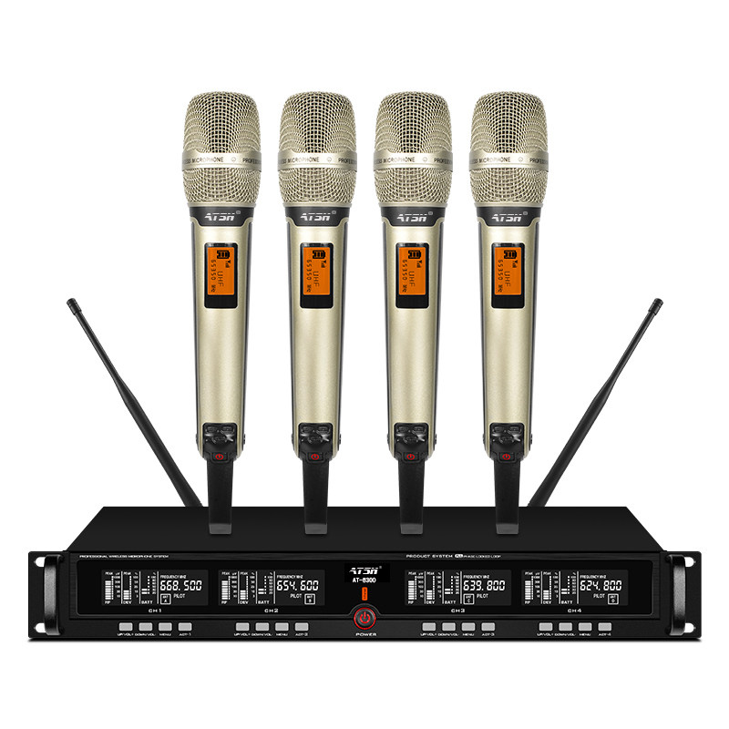 Aitesound stage host conference room professional wireless microphone Head-worn collar clip gooseneck FM one-for-four microphone