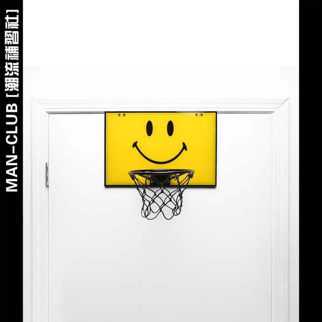 Smiley Face Indoor Mini Basketball Hoop, Door-Mounted or Wall-Mounted Toy, Same Model as Chinatown Market