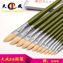 Tiancheng brand pig bristles water chalk 518 oil brush Green Rod long pole acrylic brush 6 sets of oil painting watercolor pen single