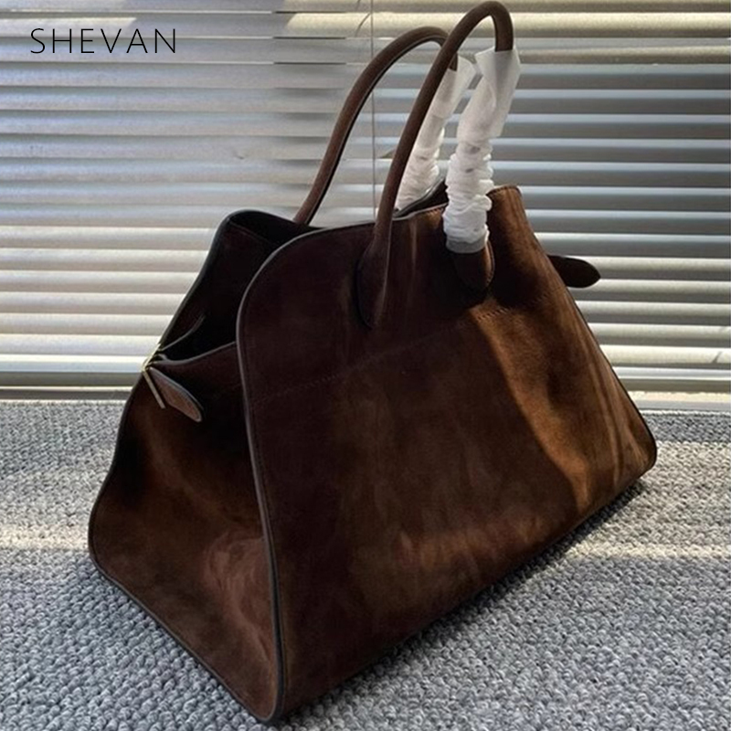 Brown Suede Autumn and Winter Tote Bag, Light Luxury Niche 2026 New Genuine Leather Large Capacity Commuter Tote Bag for Women Brown Suede Autumn and Winter Tote Bag, Light Luxury Niche 2026 New Genuine Leather Large Capacity Commuter Tote Bag for Women