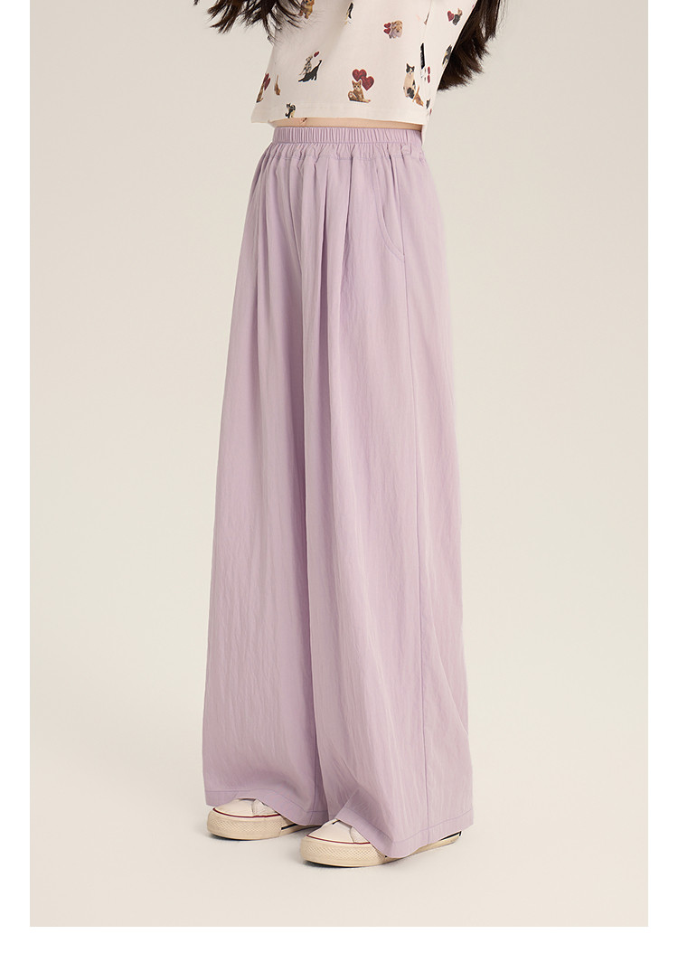 Amybaby Girls' Pants Summer 2026 New Style Lazy Style Pure Color Simple Versatile Loose Wide-Leg Pants — 13