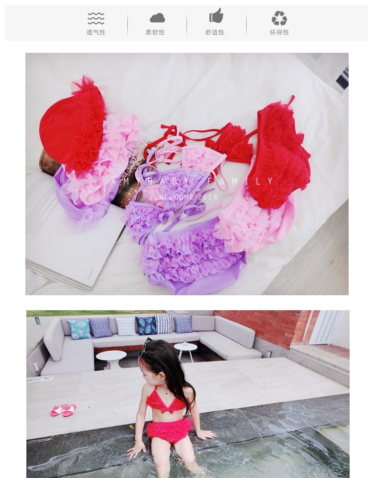 Amybaby home 2018 hè mới cho bé gái đồ bơi bé gái bơi ba bộ mũ quần áo trẻ em cao cấp