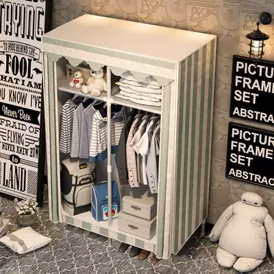 Simple cloth wardrobe steel pipe thickened single wardrobe Oxford cloth assembly fabric economical simple modern