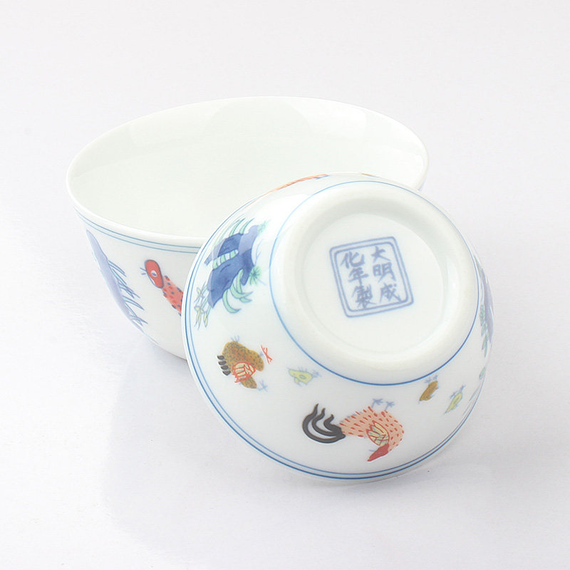 High-white ceramic clearing chicken cylinder cup Single master teacup large Chinese kung fu tea household Jingdetown creative