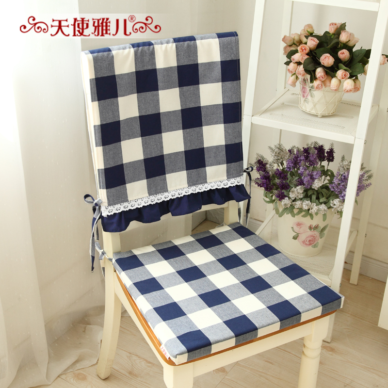 Mediterranean Minimalist Modern Wind Small Gaggi Dining Chair Cushion Cotton Color Textured Cushion Grid Series Sponge Cushion