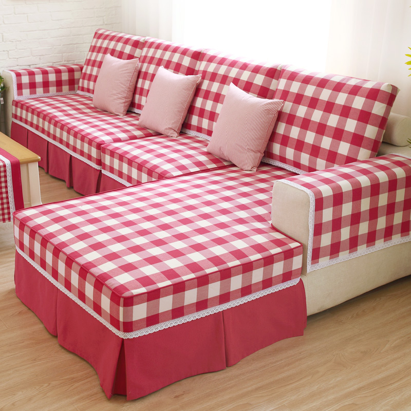 New Pint Art Plaid sofa jacket Ogasawara 4 Seasons available sofa cushion customizable Anti-slip European-style sofa cover towels