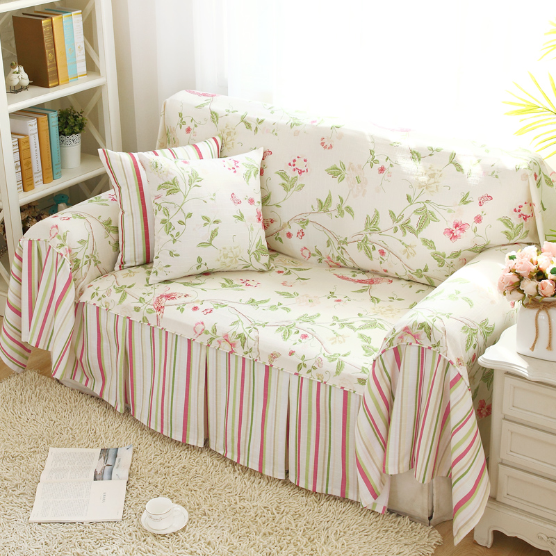 Non-slip fabric sofa towel full cover sofa cover full single double three-person sofa cushion cover cloth pastoral sofa cover European style