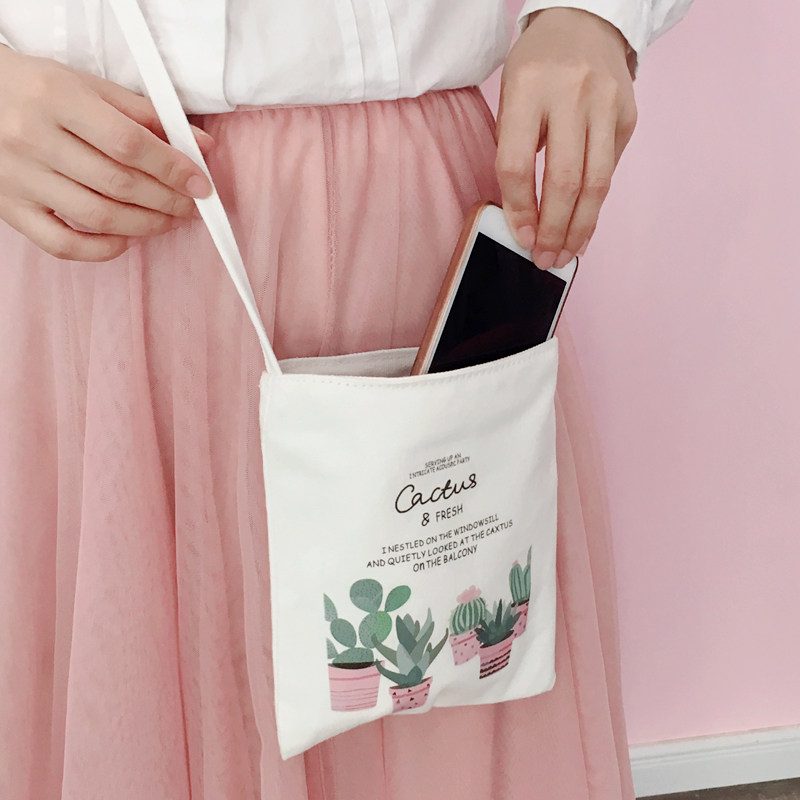 Oblique Satchel Female Summer Student Cloth Bag Bag Sails Cloth Bag 2021 New Minimalist Single Shoulder Cloth Bag Han Version Mini Packet Bag