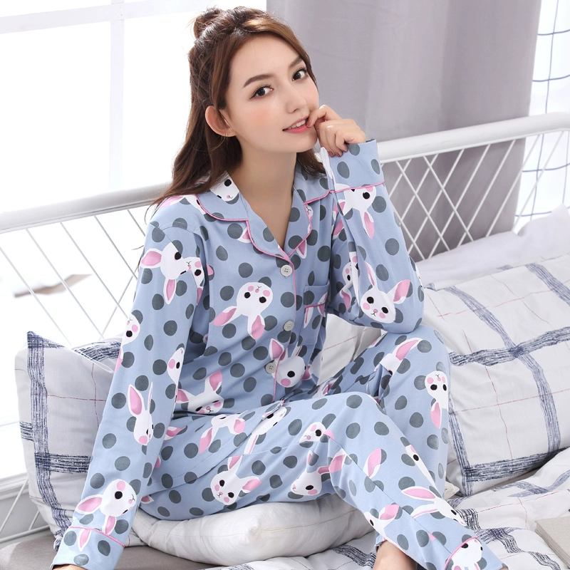 Quần áo bó sát mùa xuân và mùa thu cotton sau sinh Phụ nữ mang thai Bộ đồ ngủ giản dị phục vụ tại nhà phù hợp với bà bầu cho con bú Quần áo cho con bú quần áo mỏng - Giải trí mặc / Mum mặc