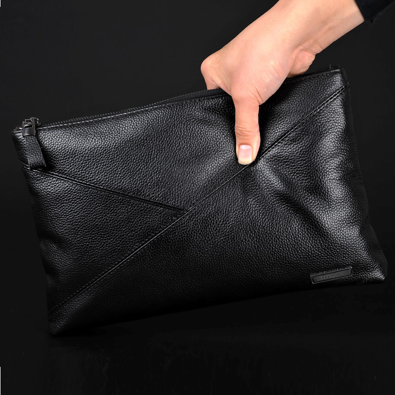 Tang Namesee Men's Bag Handbags Fashion Briefs Fashion Brief Soft Leather Business Headlayer Bull Leather Bag Large Capacity Hand Grip Bag Tide