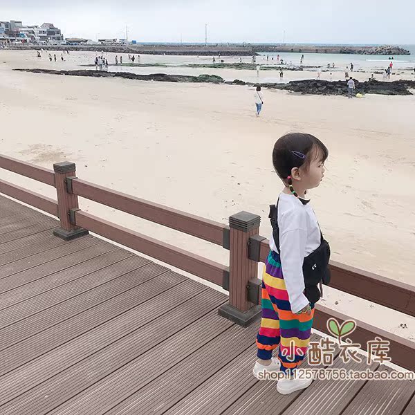 Mùa thu quần bé trai và bé gái Phiên bản Hàn Quốc của quần cotton chân bình thường quần bé sọc màu quần trẻ em cầu vồng - Quần quần áo thể thao trẻ em
